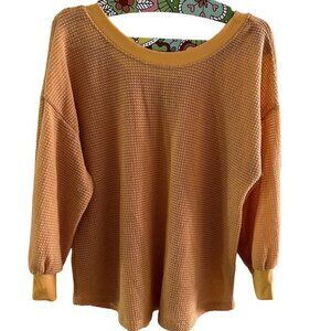 chenault Mustard Yellow blouse size L